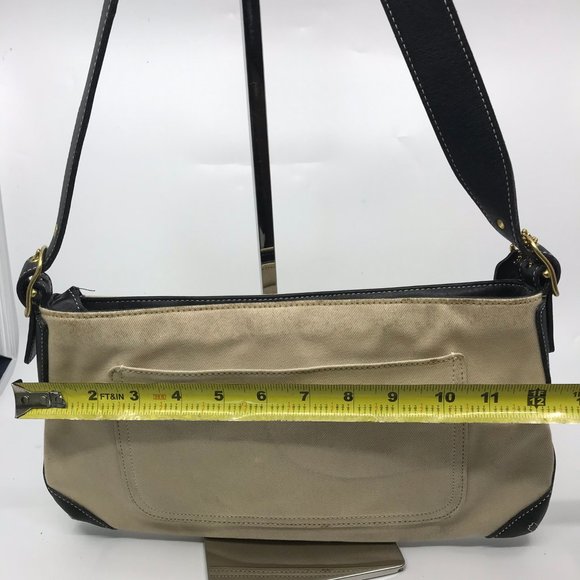COACH Tan Black Fabric Shoulder Bag - Picture 2 of 10